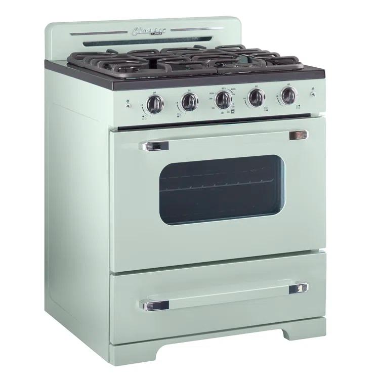 Unique Appliances Classic Retro 30" 4 burner 3.9 cu. ft. Freestanding Gas Range with Convection Oven UGP-30CR LG