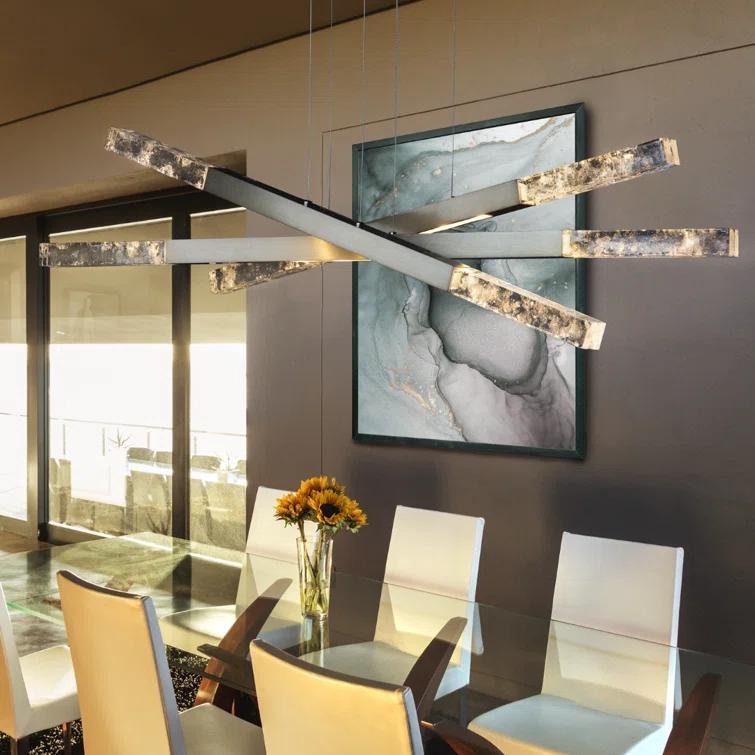 Axis Moda Triple Entrance Modern Linear Suspension Chandelier
