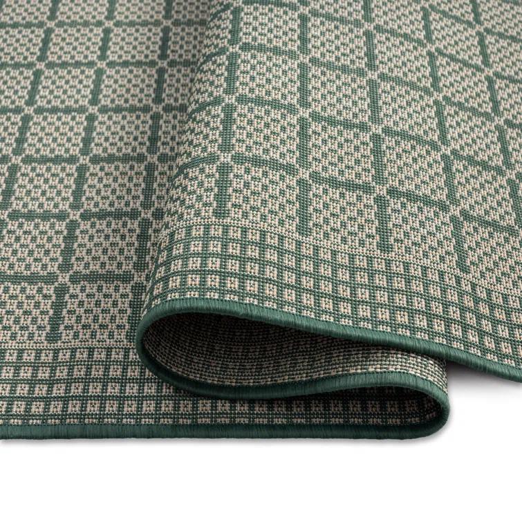 Nicole Miller New York Patio Country Luna Geometric Indoor/Outdoor Area Rug, Green/Beige