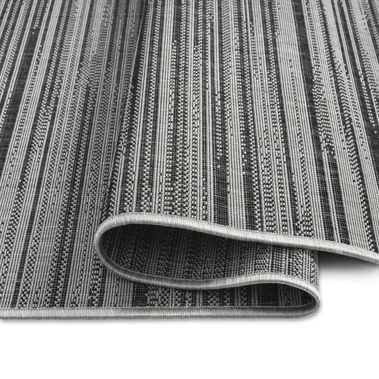 Nicole Miller New York Patio Country Wynona Abstract Indoor/Outdoor Area Rug, Black/Beige