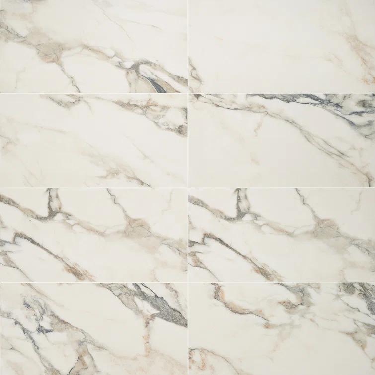 Bond Tile Saroshi 11.81 in. x 23.62 in. Matte Marble Look Porcelain Floor and Wall Tile (9.68 Sq. Ft. / Case)