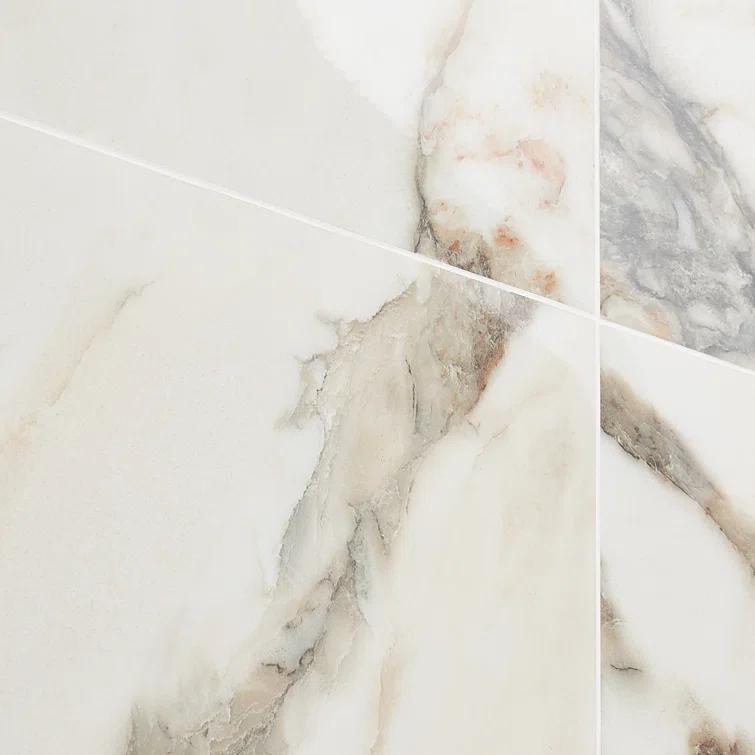 24" x 24" Polished Marble Look Porcelain Floor and Wall Tile (15.5 Sq. Ft. / Case)