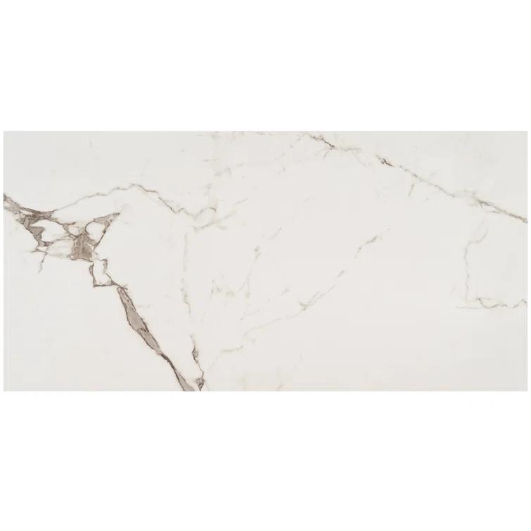 Large Format 24" x 47" Polished Marble Look Porcelain Floor and Wall Tile (15.5 Sq. Ft. / Case)