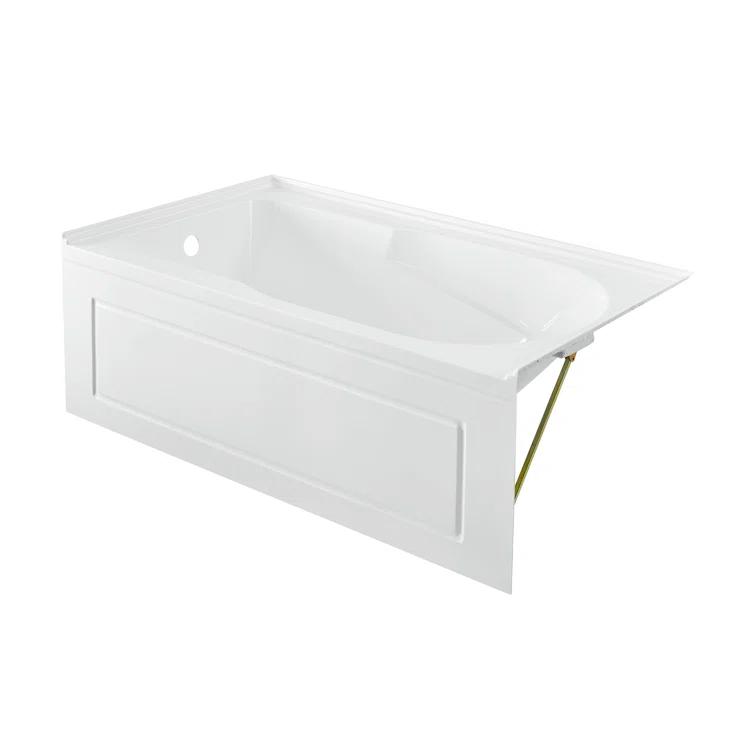 Concorde 60" x 32" Acrylic Glossy White, Alcove, Integral, Apron Bathtub