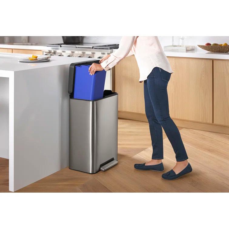Kohler ® Dual-Compartment Stainless Steel Step Trash Can