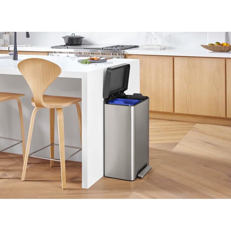 Kohler ® Dual-Compartment Stainless Steel Step Trash Can