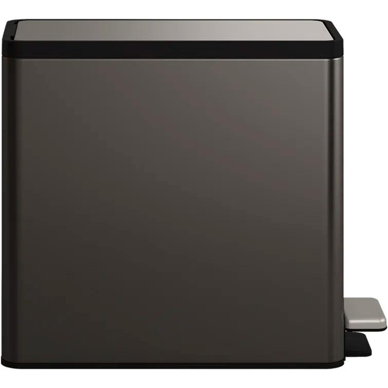 Reset 2.5-Gallon Bathroom Trash Can, Slim Stainless Steel Step Trash Can with Quiet-Close Lid