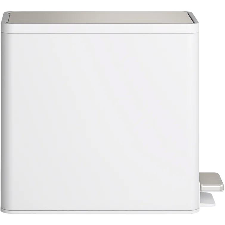 Reset 2.5-Gallon Bathroom Trash Can, Slim Stainless Steel Step Trash Can with Quiet-Close Lid