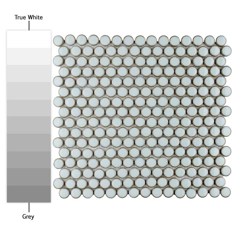 Merola Tile Hudson Penny Round 11-7/8 " x 12-5/8 " Porcelain Mosaic Floor & Wall Tile
