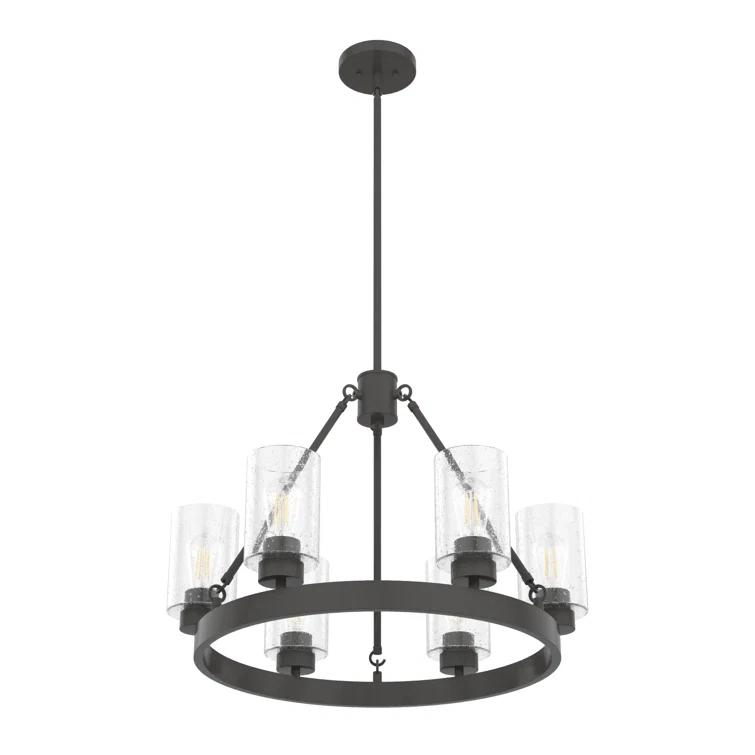 Hartland 6 - Light Unique / Statement Wagon Wheel Chandelier