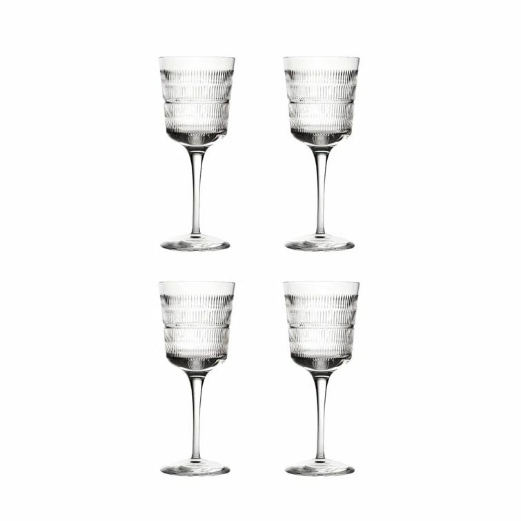 Vendôme Handmade Clear Crystal Water Goblet Set of 4