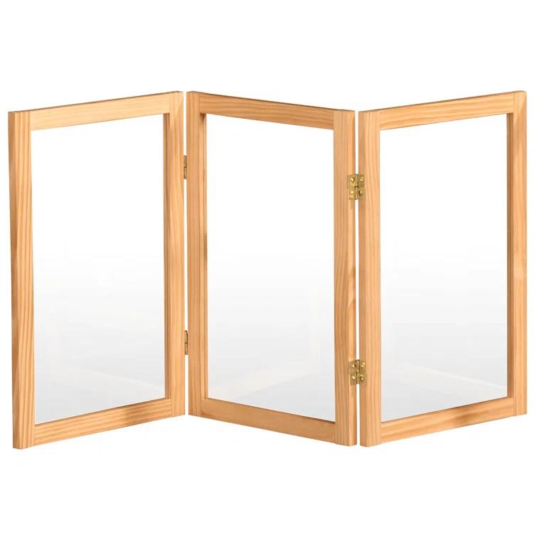 Oriental Furniture 3 ft. Tall Clear Screen Natural - 4 Panel