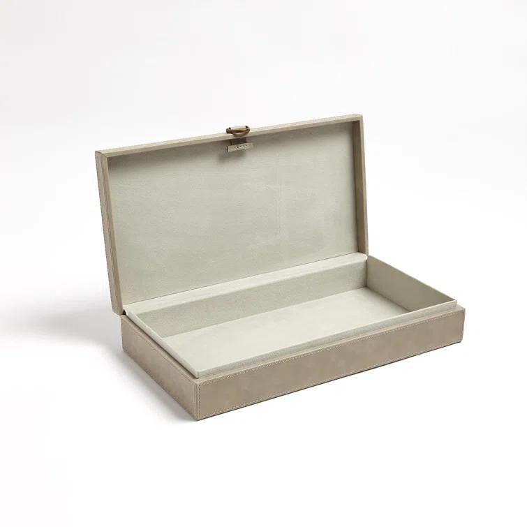 Elegant Hand-Finished Rectangular Lidded Box in Manufactured Wood