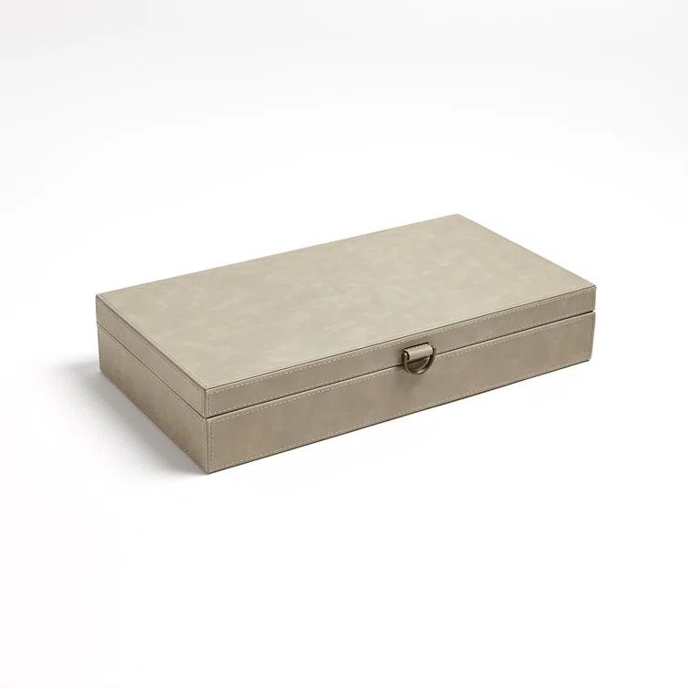 Elegant Hand-Finished Rectangular Lidded Box in Manufactured Wood