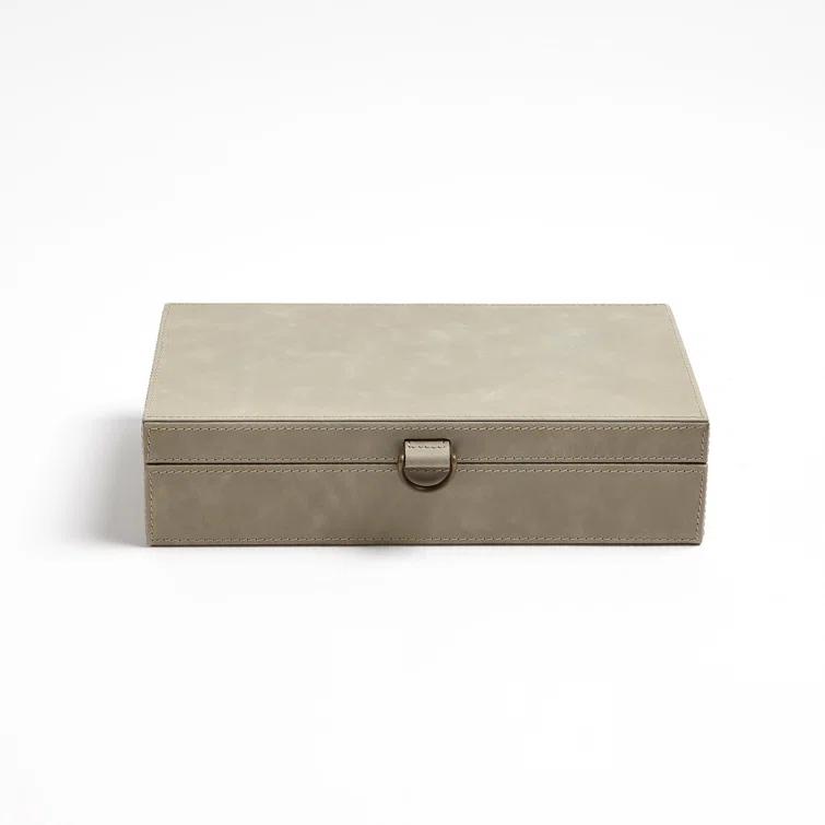 Elegant Hand-Finished Rectangular Lidded Box in Manufactured Wood