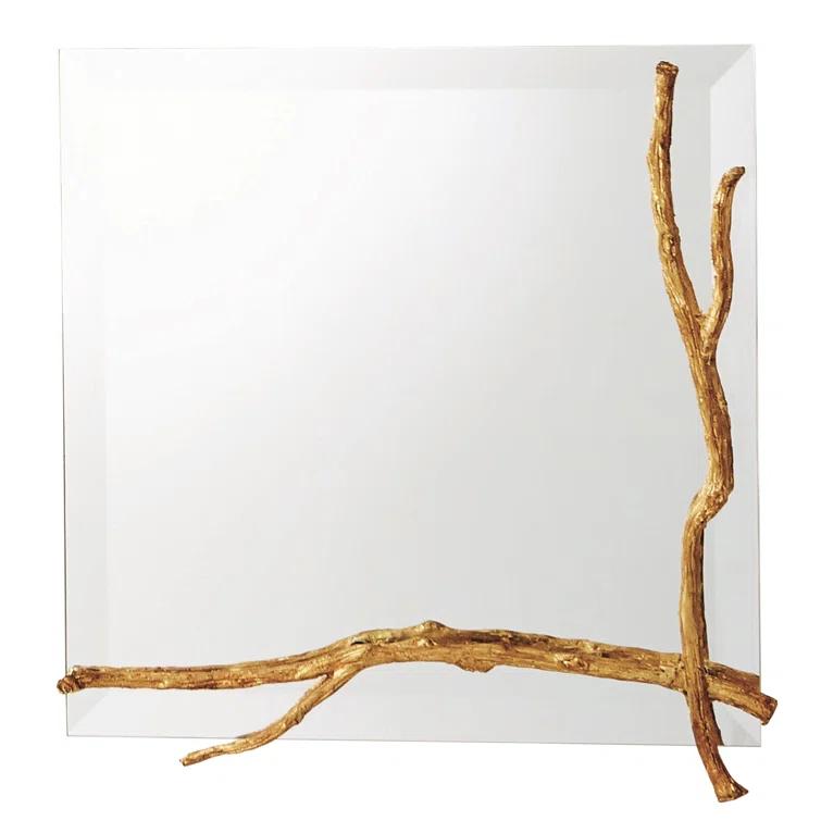 Global Views Twig Mirror-Gold Leaf-Sm