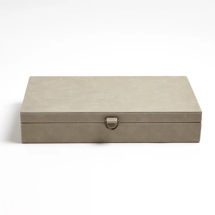 Elegant Hand-Finished Rectangular Lidded Box in Manufactured Wood