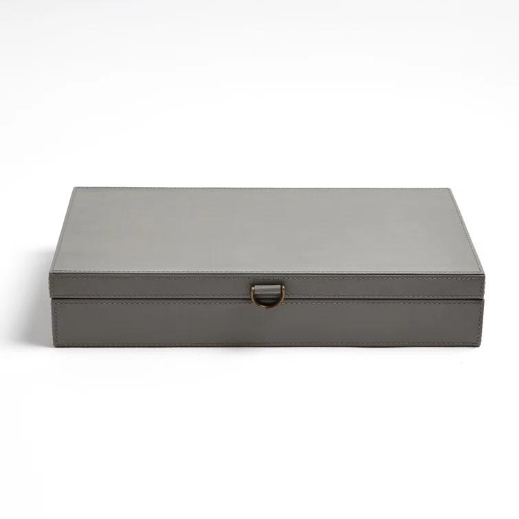 Marbled Leather D Ring Box