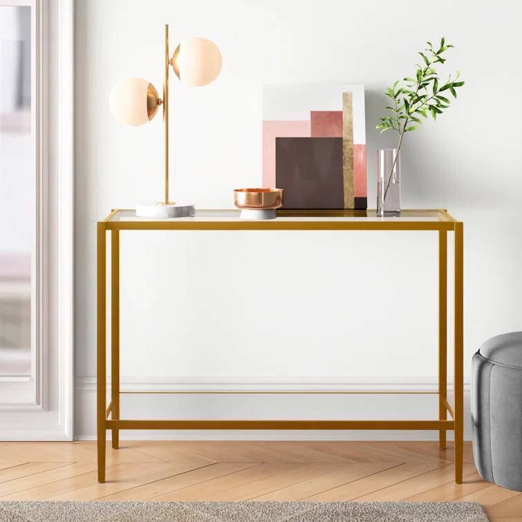 Hera Glass Top Console Table