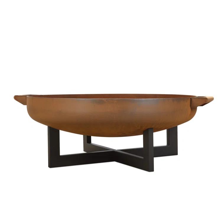 La Porte 21" H x 36.8" W Steel Wood Burning Outdoor Fire Pit with Lid