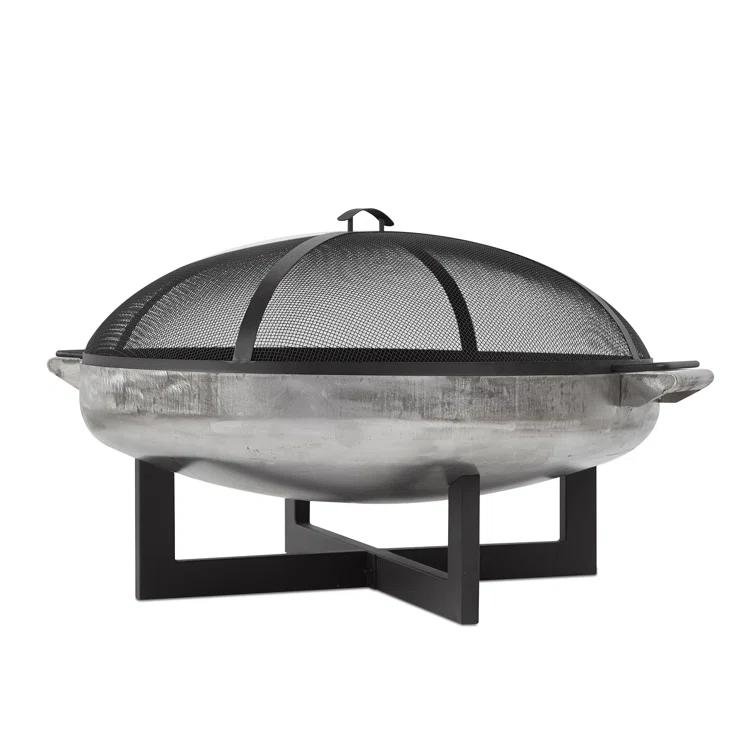 La Porte 21" H x 36.8" W Steel Wood Burning Outdoor Fire Pit with Lid
