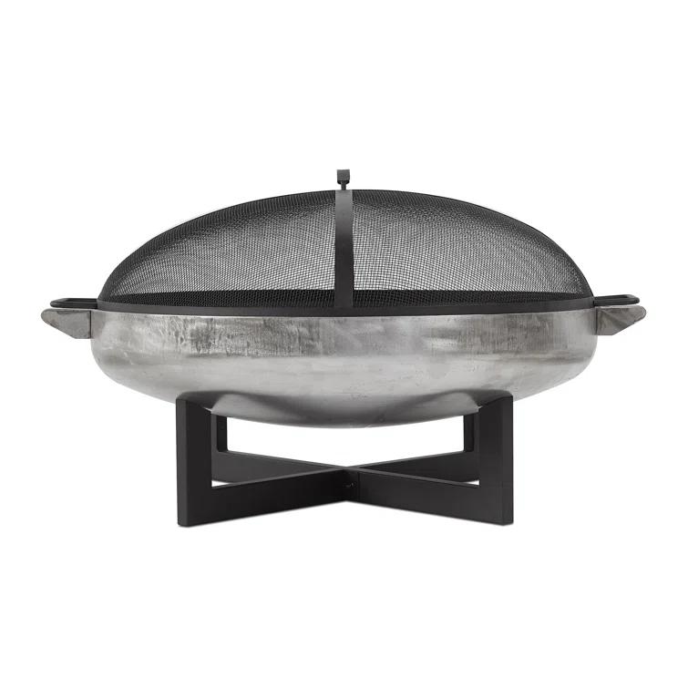 La Porte 21" H x 36.8" W Steel Wood Burning Outdoor Fire Pit with Lid