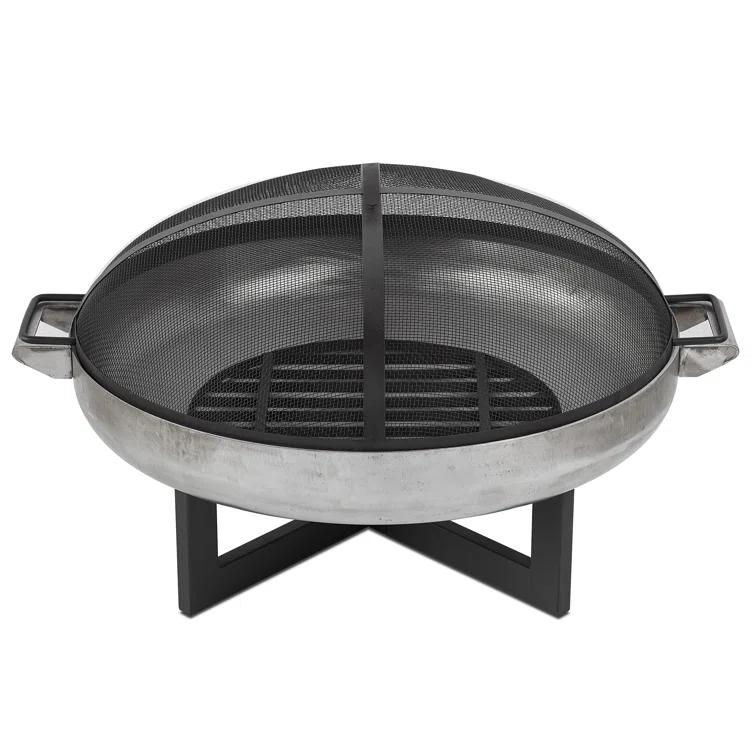 La Porte 21" H x 36.8" W Steel Wood Burning Outdoor Fire Pit with Lid
