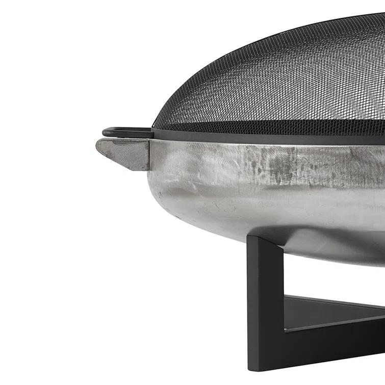 La Porte 21" H x 36.8" W Steel Wood Burning Outdoor Fire Pit with Lid