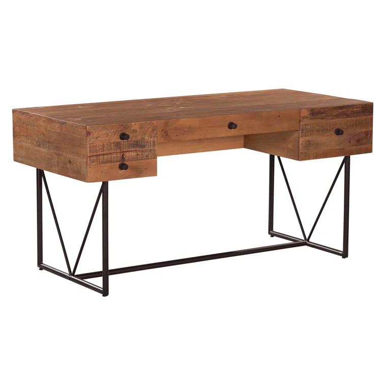 Moe's Home Collection Orchard Wood Writing Desk with Steel Base in Natural