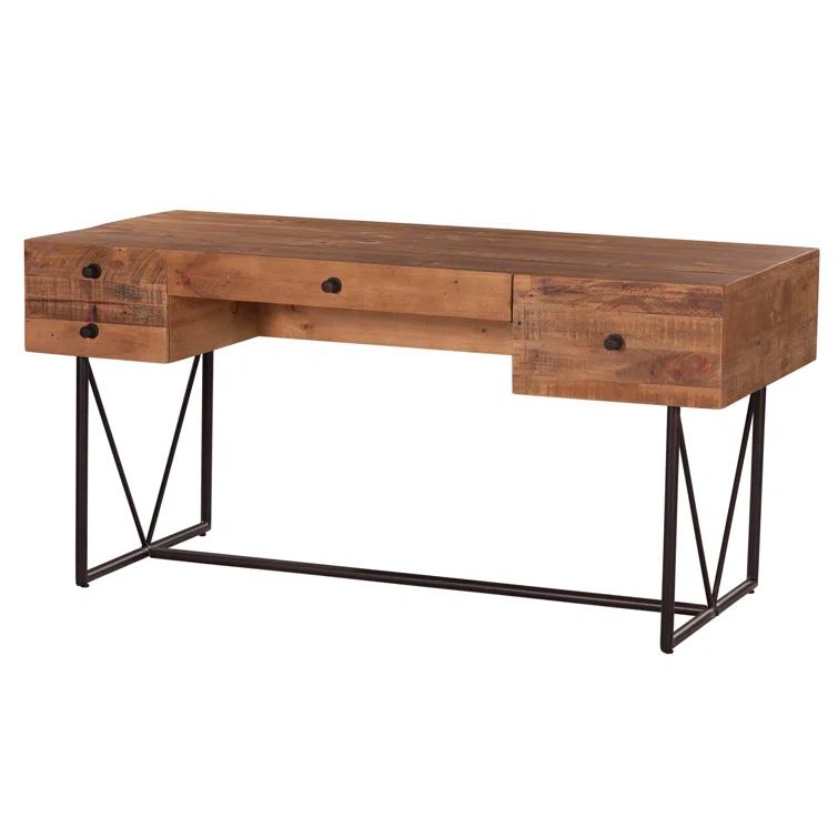 Moe's Home Collection Orchard Wood Writing Desk with Steel Base in Natural