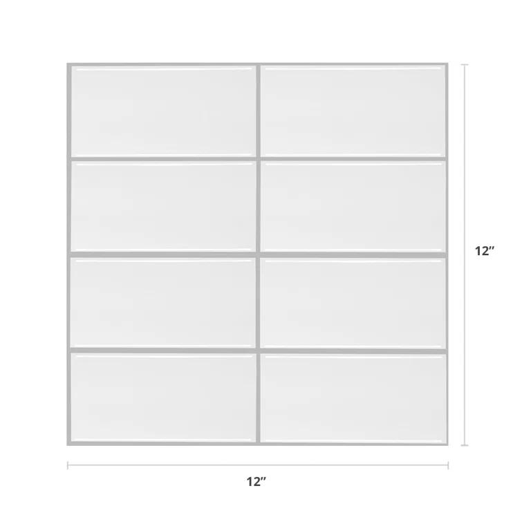 Tic Tac Tiles 12" x 12" PVC Peel and Stick Subway Tile