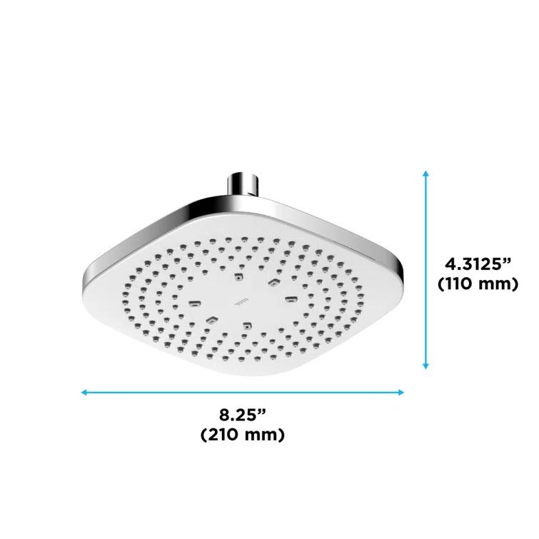 G Series 2.5 GPM Square Single Rain Shower Head with Comfort Wave Technology