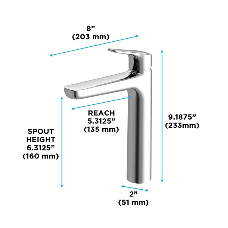 TOTO TLG03303U#CP G Series Vessel Sink Bathroom Faucet with Drain Assembly