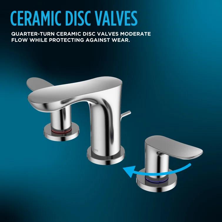 TOTO TLG01201U#CP Double Handle Bathroom Faucet with Drain Assembly