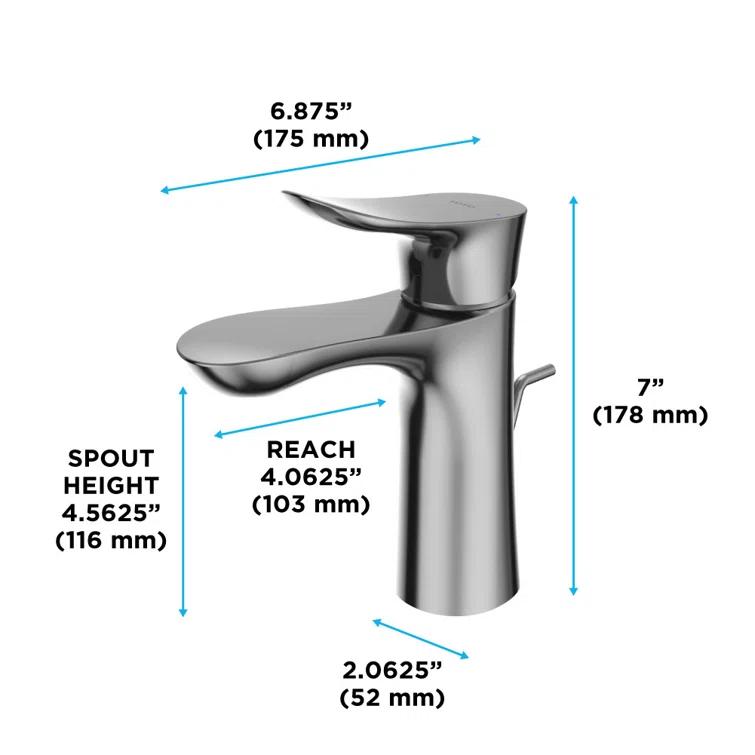 TOTO TLG01301U#BN Single Hole Bathroom Faucet with Drain Assembly and Comfort Glide Technology