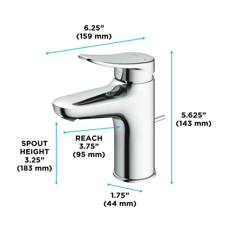 LF Single Hole Bathroom Faucet with Drain Assembly