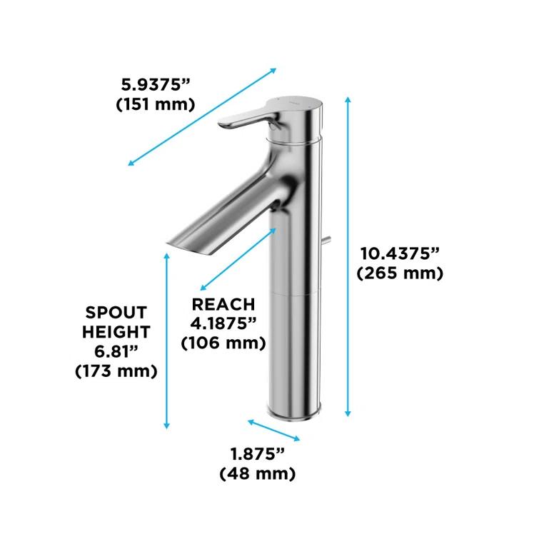 Single Hole Bathroom Faucet with Drain Assembly and Comfort Glide Technology