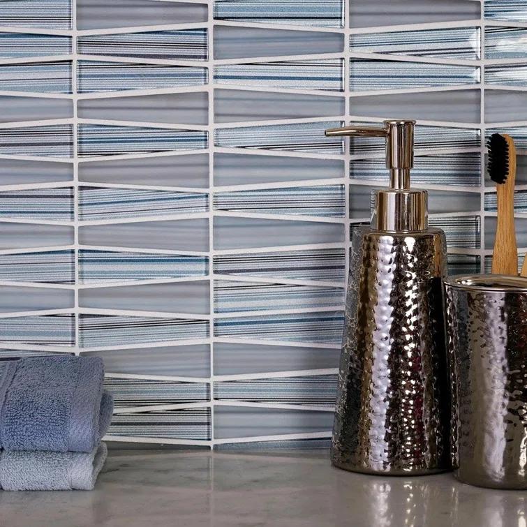 12"X12.9" Triangle Glass Mosaic Tile
