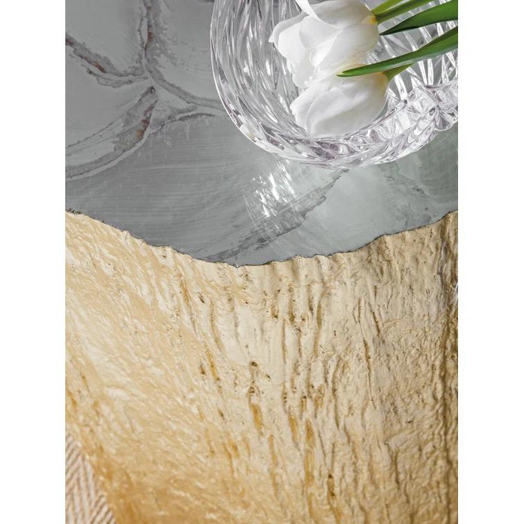 Signature Designs Trunk Segment Round Dining Table with Glass Top