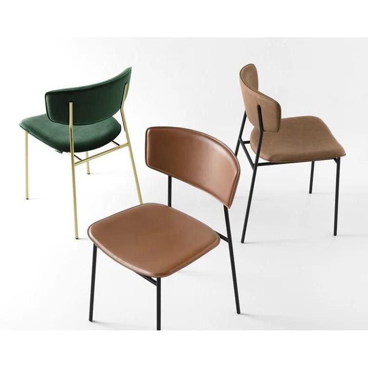 Fifties Metal Chair with Upholstered Seat and Back