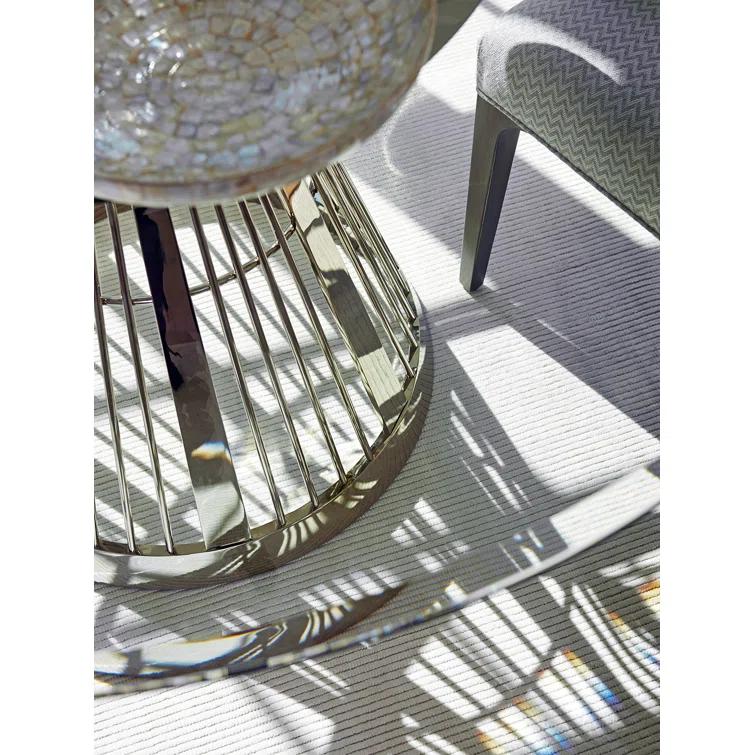 Lexington Ariana Riviera Stainless Dining Table with Glass Top