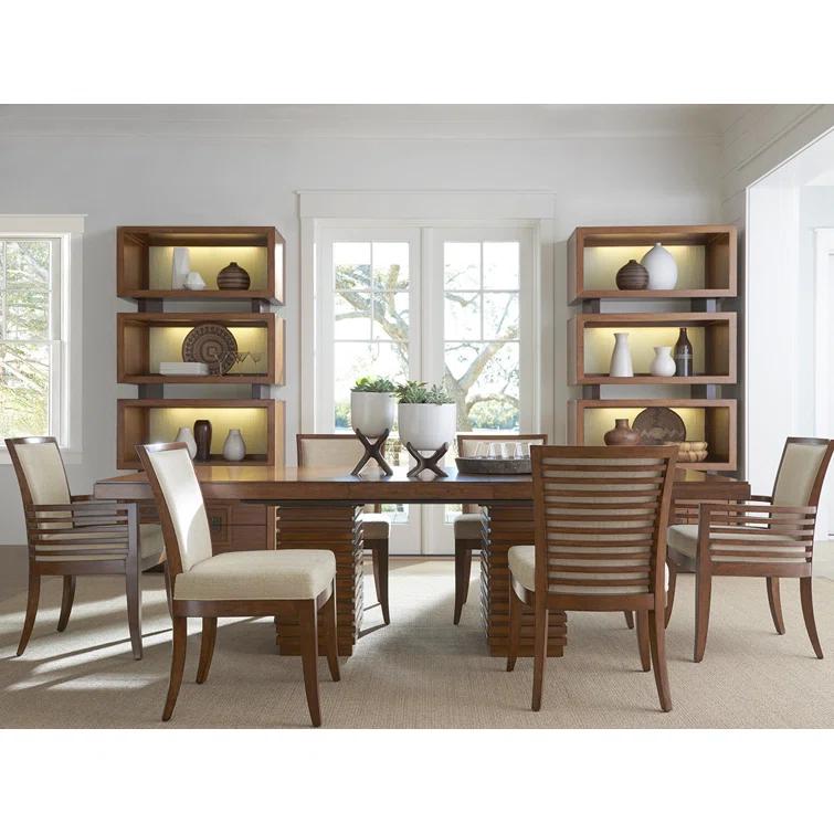 Tommy Bahama Home Ocean Club Kowloon Fabric Side Chair in Brown/Taupe/Cream