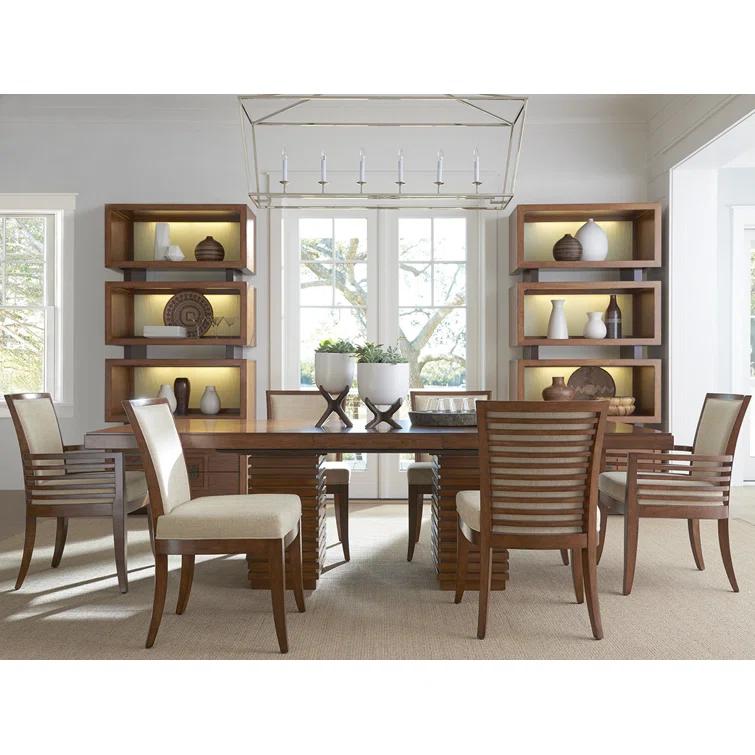 Tommy Bahama Home Ocean Club Kowloon Fabric Side Chair in Brown/Taupe/Cream