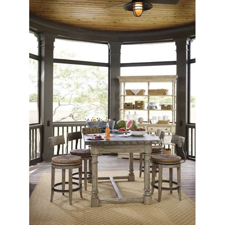 Lexington Twilight Bay Swivel Upholstered Counter Stool with Solid Wood Frame