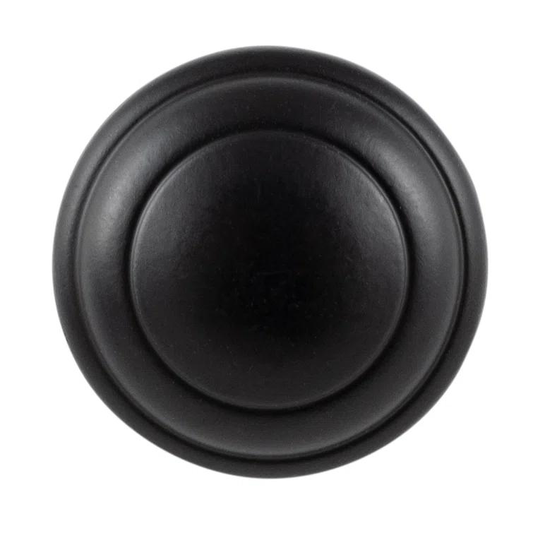 Zephyr Collection Knob 1-1/4 Inch Diameter Matte Black Finish