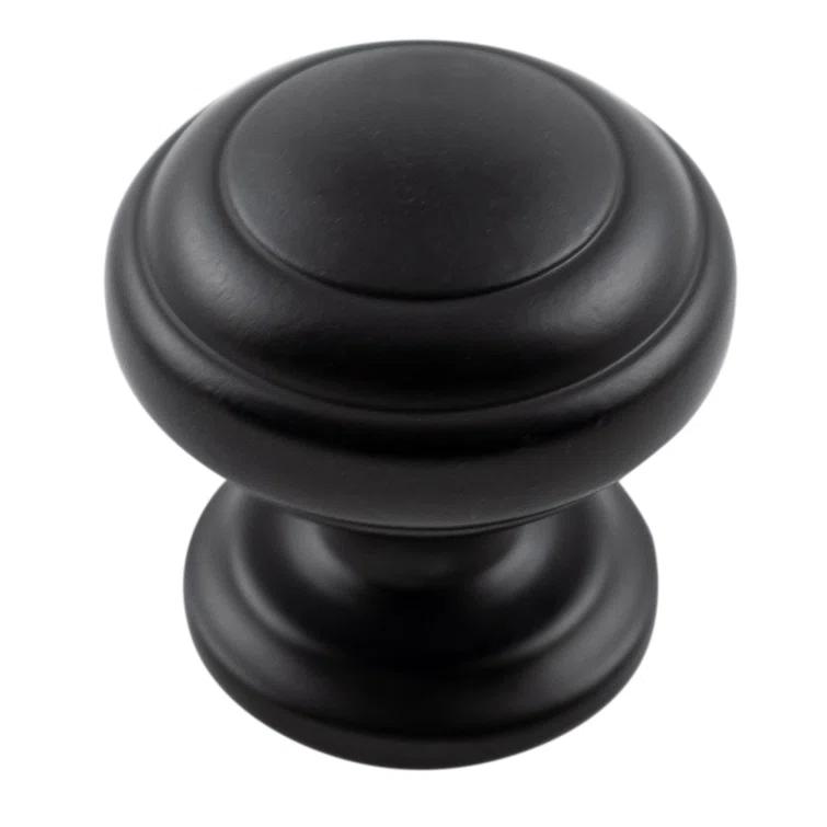 Zephyr Collection Knob 1-1/4 Inch Diameter Matte Black Finish