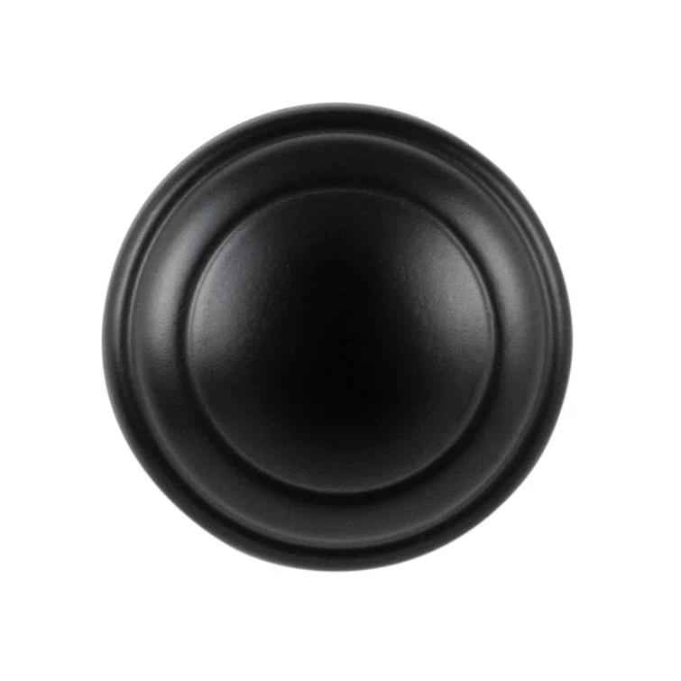 Zephyr Collection Knob 1 Inch Diameter Matte Black Finish