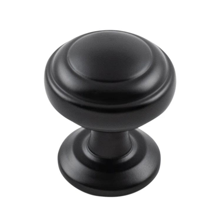 Zephyr Collection Knob 1 Inch Diameter Matte Black Finish