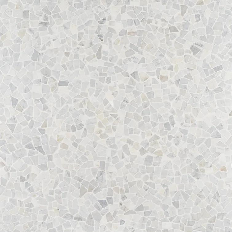 Countryside Carrara Tumbled 11.81 in. x 11.81 in. Natural Marble Floor and Wall Mosaic Tile