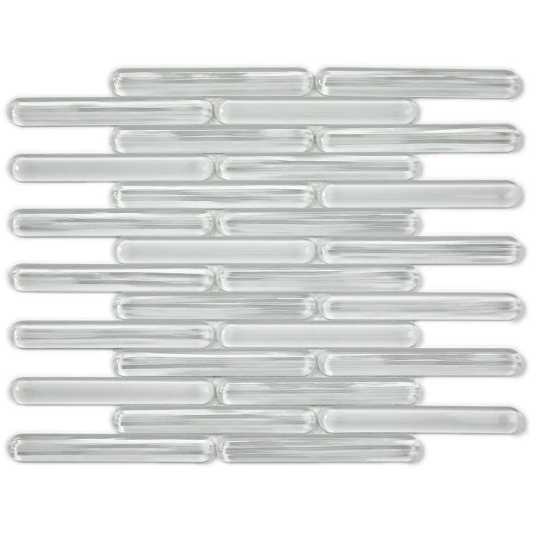 Reed 11.81 in. x 12.04 in. Polished Glass Wall Mosaic Tile (0.98 Sq. Ft. / Each)